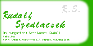 rudolf szedlacsek business card